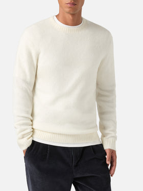 Off white Regent Rundhals-Pullover aus Alpaka-Mischung 