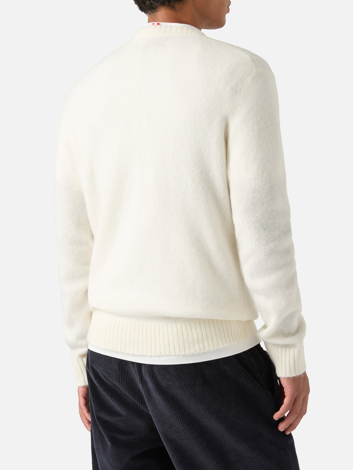Off white Regent Rundhals-Pullover aus Alpaka-Mischung 
