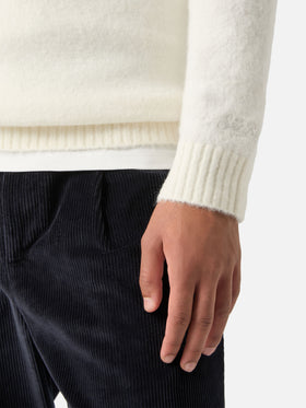 Off white Regent Rundhals-Pullover aus Alpaka-Mischung 
