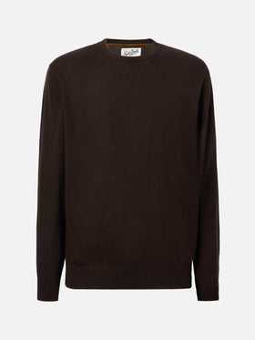 Maglione Regent in lana merino e cashmere marrone