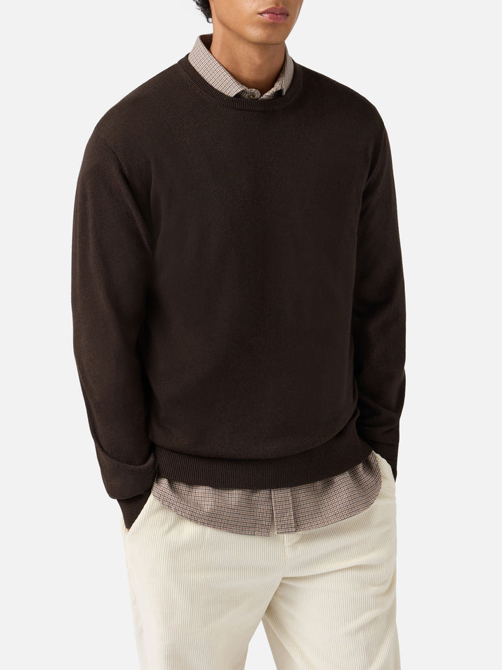 Regent wool-cashmere sweater in brown