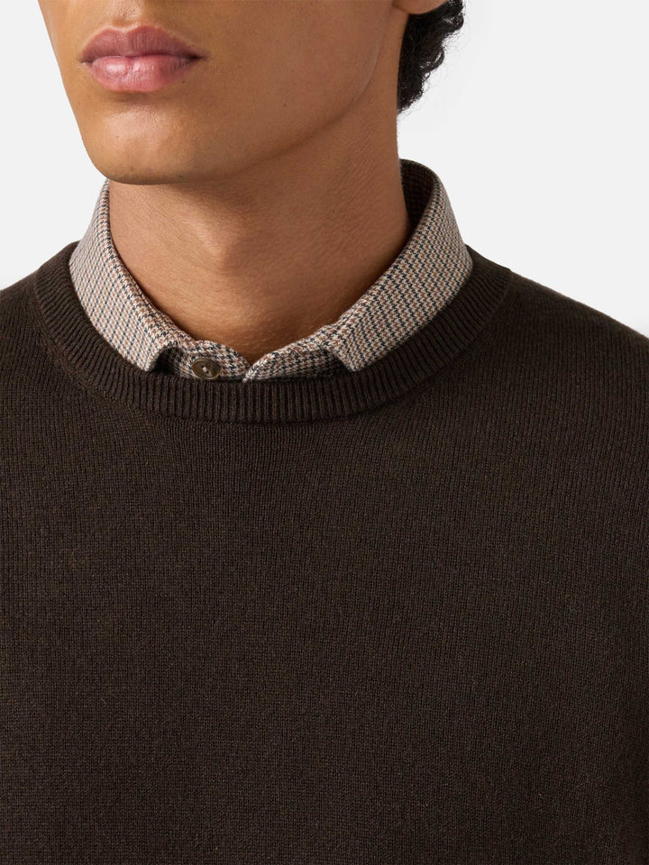 Regent wool-cashmere sweater in brown