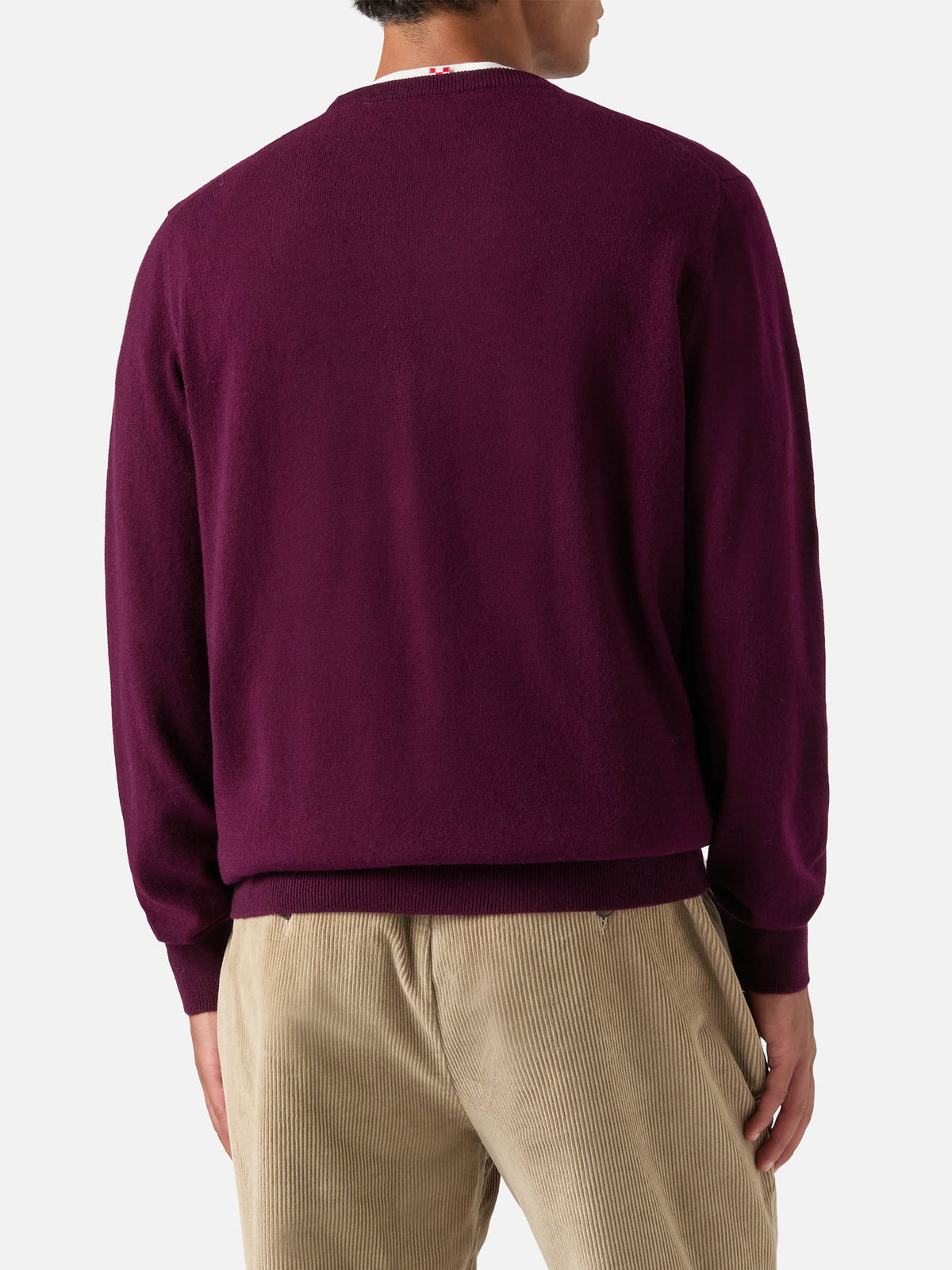Burgundy Regent merino wool and cashmere blend crewneck