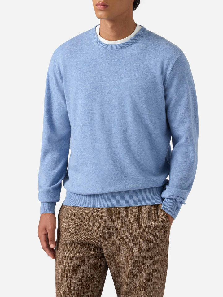 Regent wool-cashmere sweater in powder blue