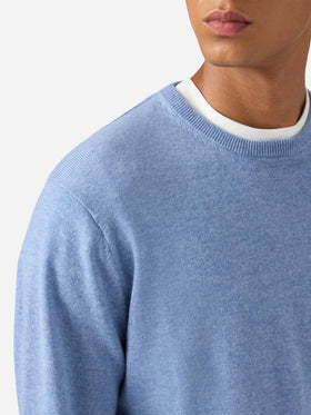 Maglione Regent in lana e cashmere azzurro polvere