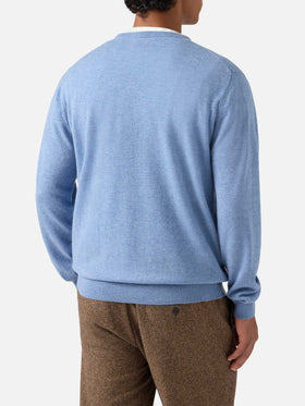 Maglione Regent in lana e cashmere azzurro polvere