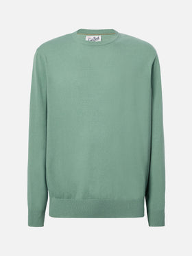 Regent sweater in sage green merino cashmere