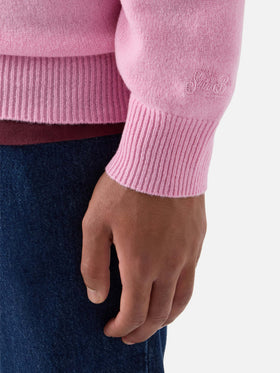 Pink Regent Rundhalspullover aus Lammwolle 