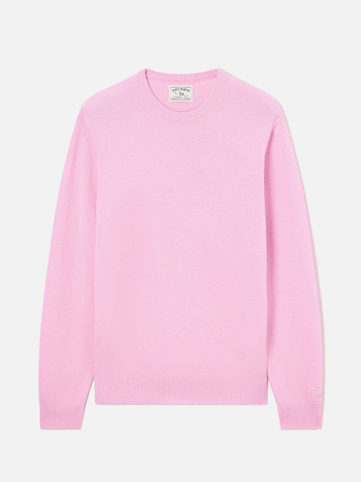 Pink Regent Rundhalspullover aus Lammwolle 