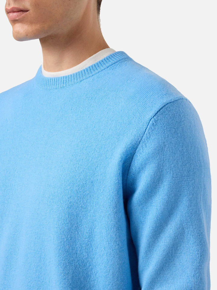 Maglione Regent in lambswool azzurro polvere
