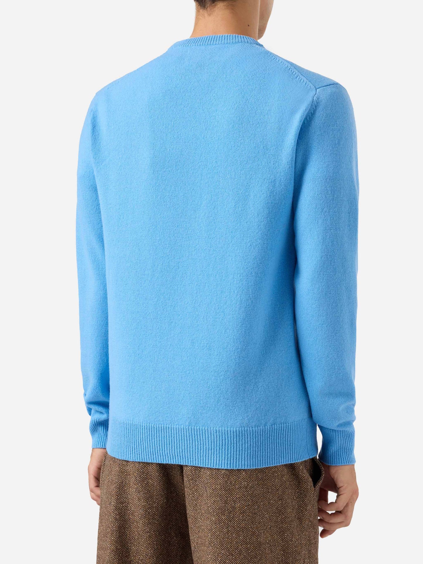 Maglione Regent in lambswool azzurro polvere
