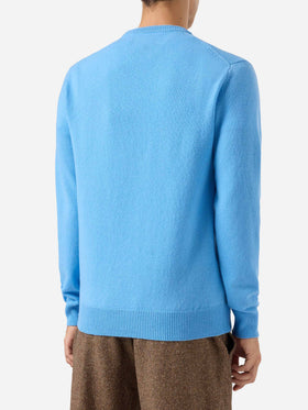Maglione Regent in lambswool azzurro polvere