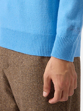 Maglione Regent in lambswool azzurro polvere