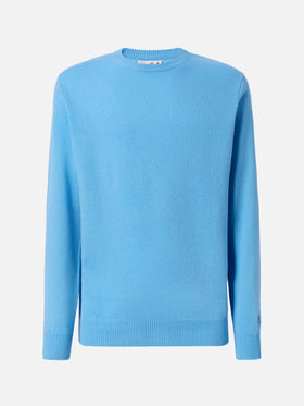 Maglione Regent in lambswool azzurro polvere