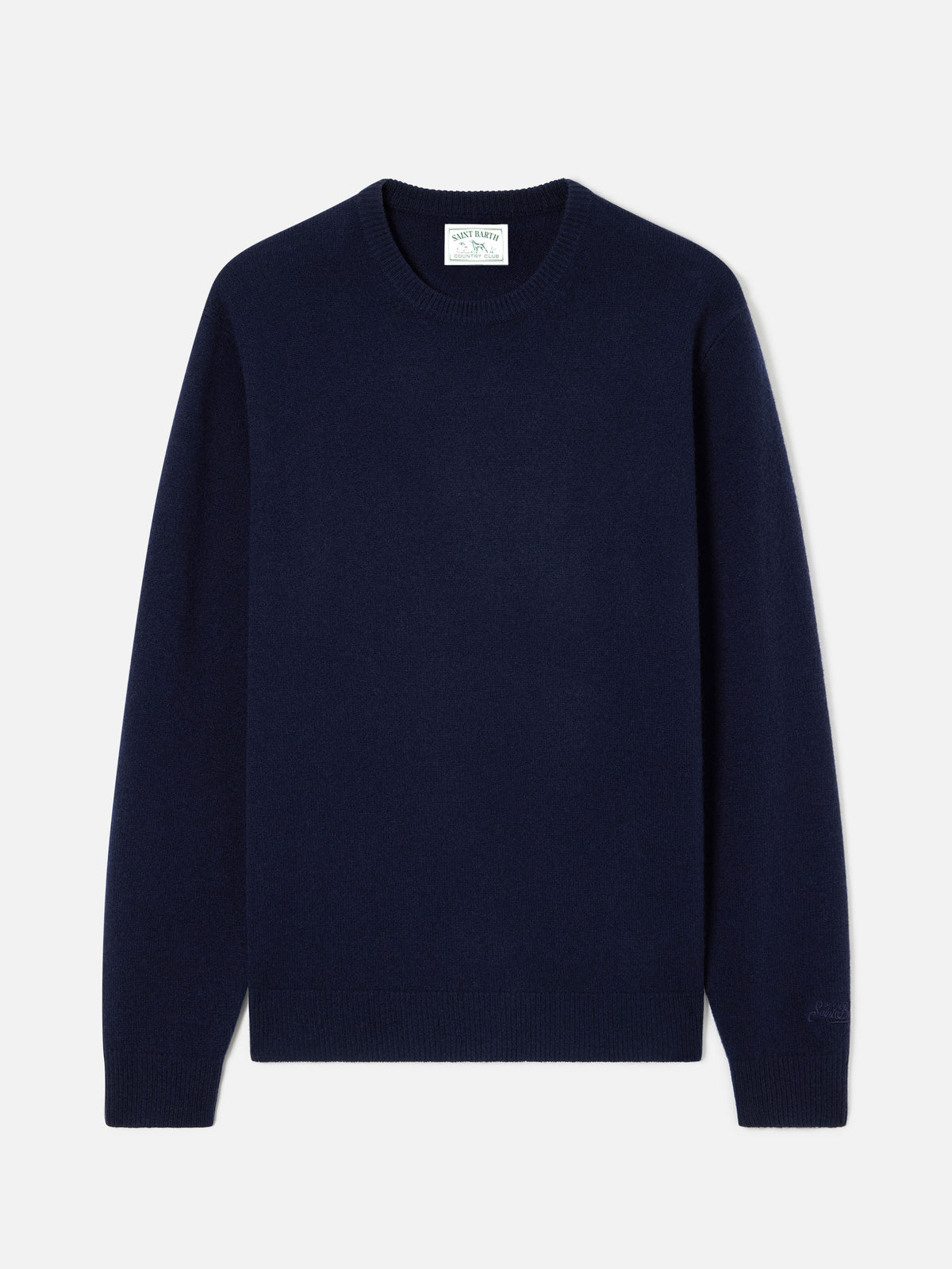 Pull col rond Regent en laine d’agneau Navy blue 