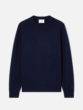 Pull col rond Regent en laine d’agneau Navy blue 