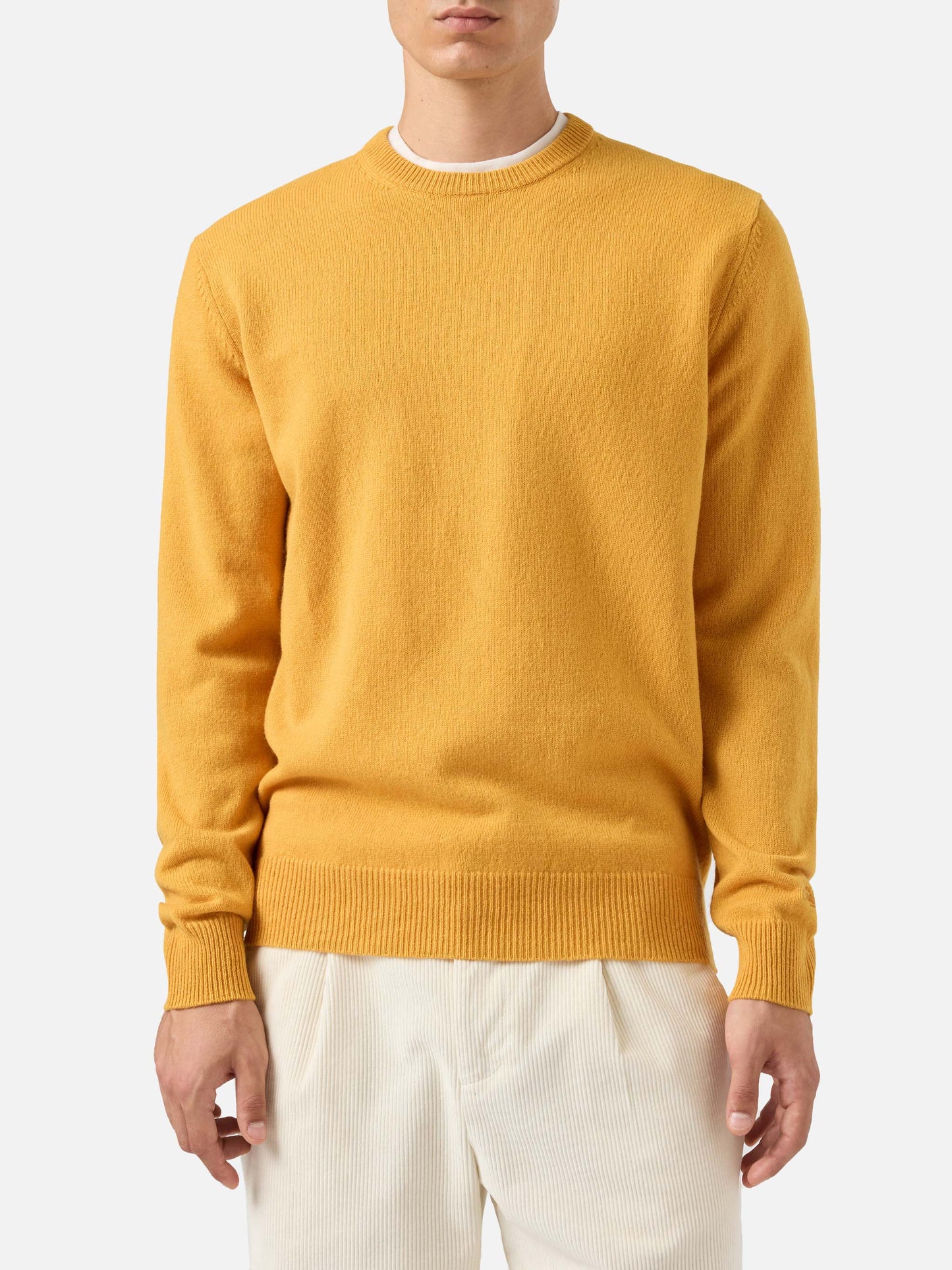 Maglione Regent in lambswool giallo ocra