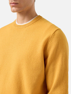 Maglione Regent in lambswool giallo ocra