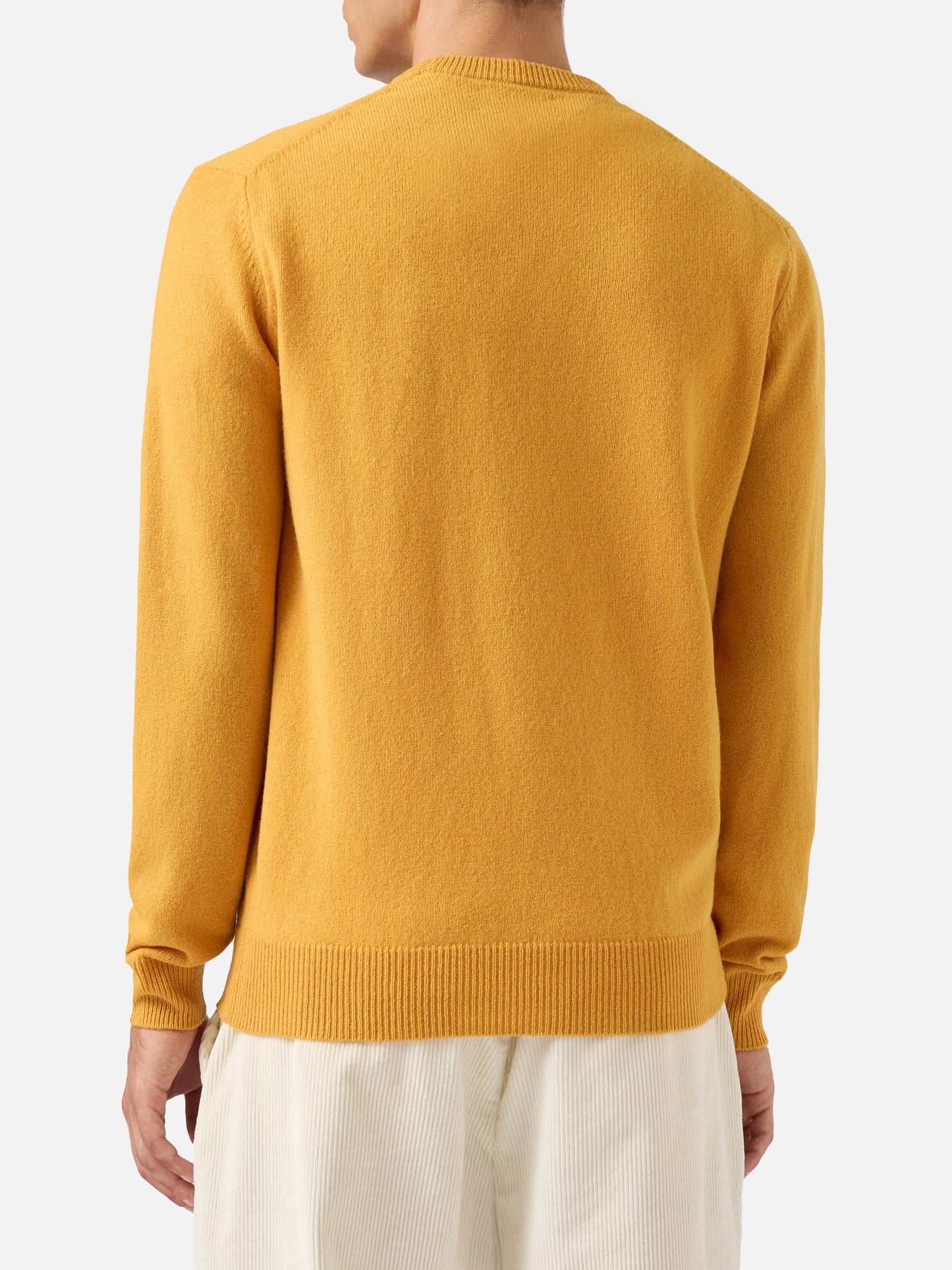 Maglione Regent in lambswool giallo ocra