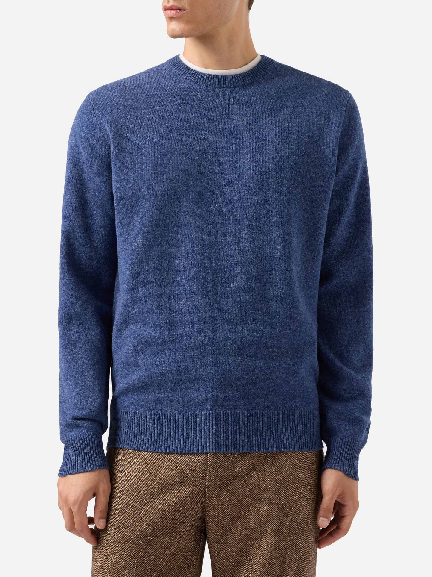Maglione Regent in lambswool blu denim