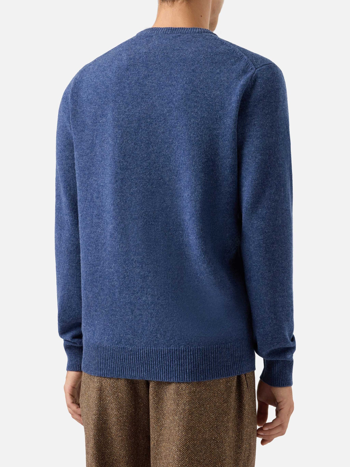 Maglione Regent in lambswool blu denim