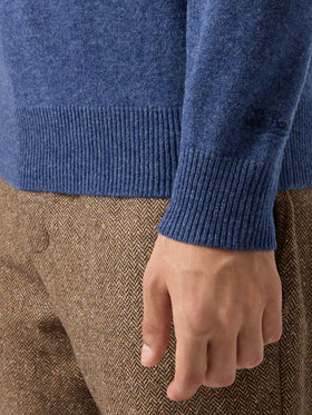 Maglione Regent in lambswool blu denim