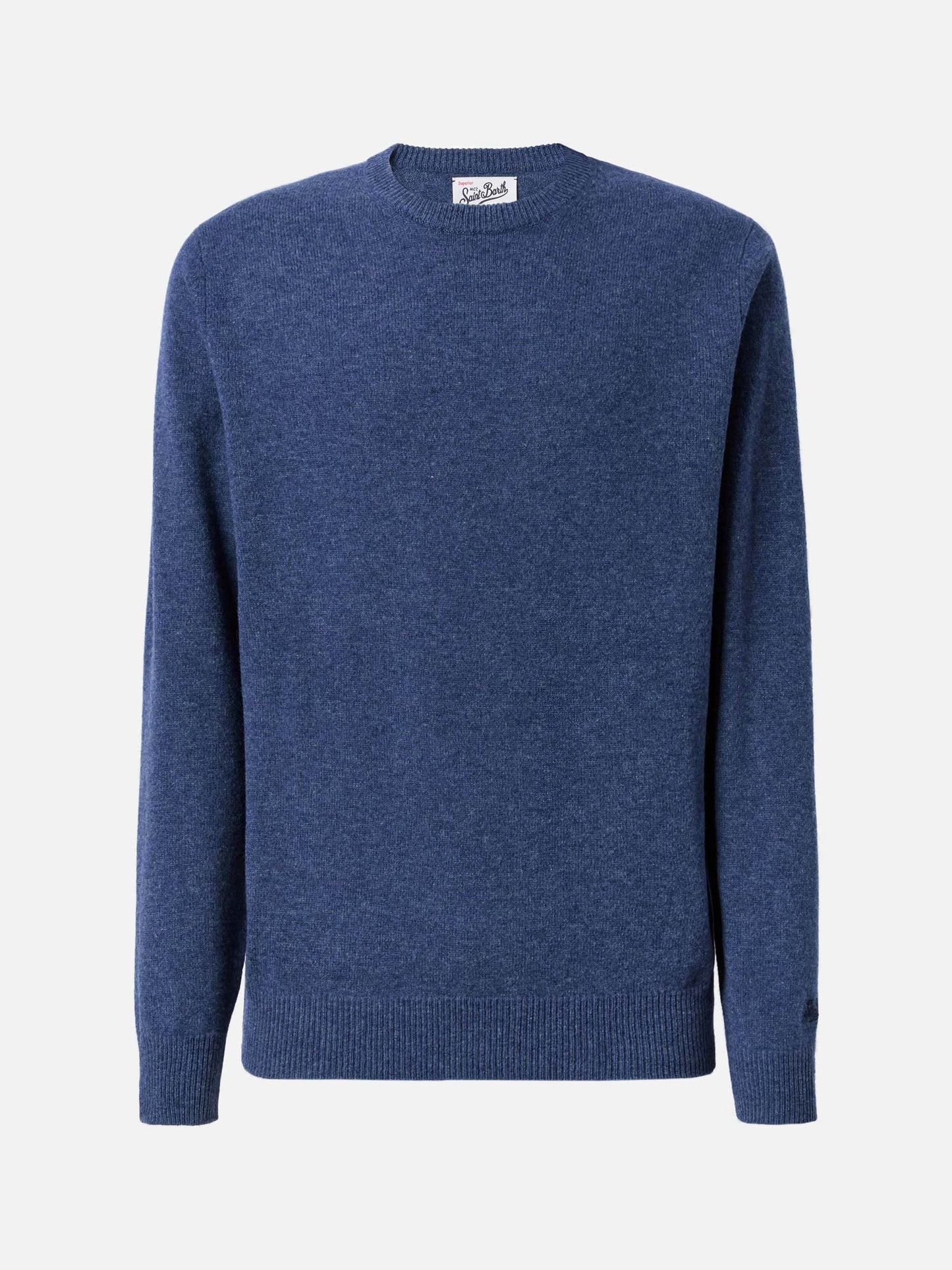 Maglione Regent in lambswool blu denim