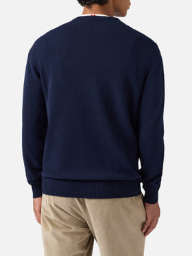 Maglione Regent in lambswool blu notte