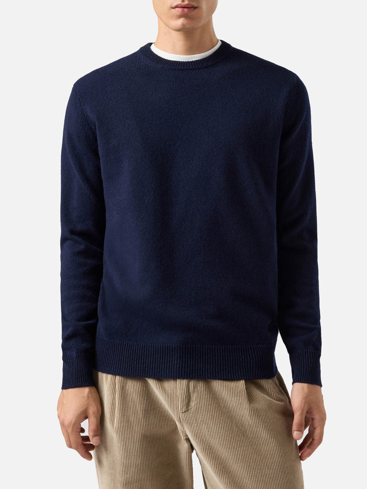 Maglione Regent in lambswool blu notte