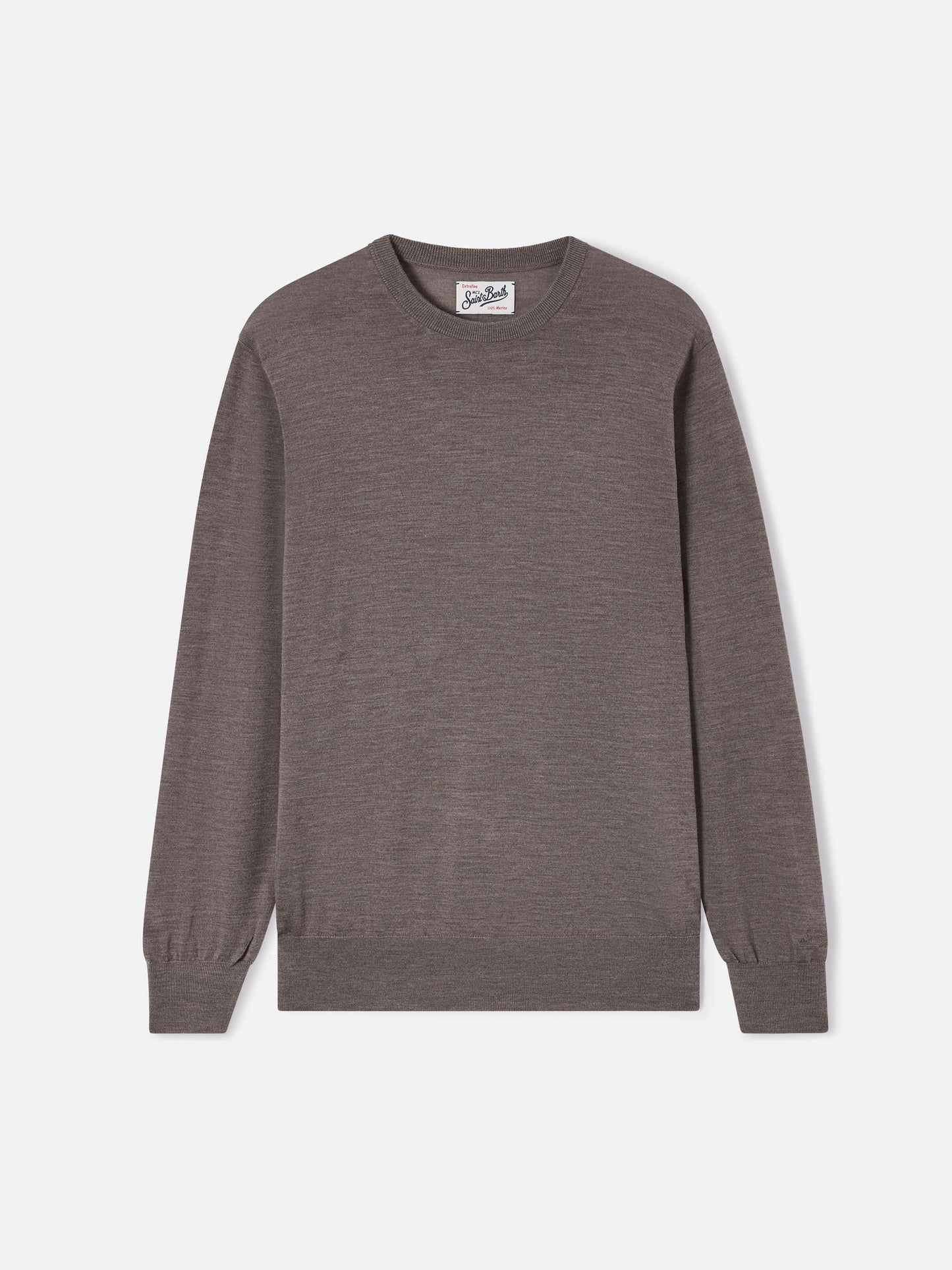 Jersey de cuello redondo Regent en Merino camel 