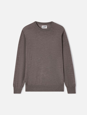 Jersey de cuello redondo Regent en Merino camel 