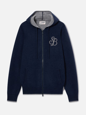 Marineblauer blue Ridge Wollstrick-Hoodie mit SB Legacy-Monogramm 