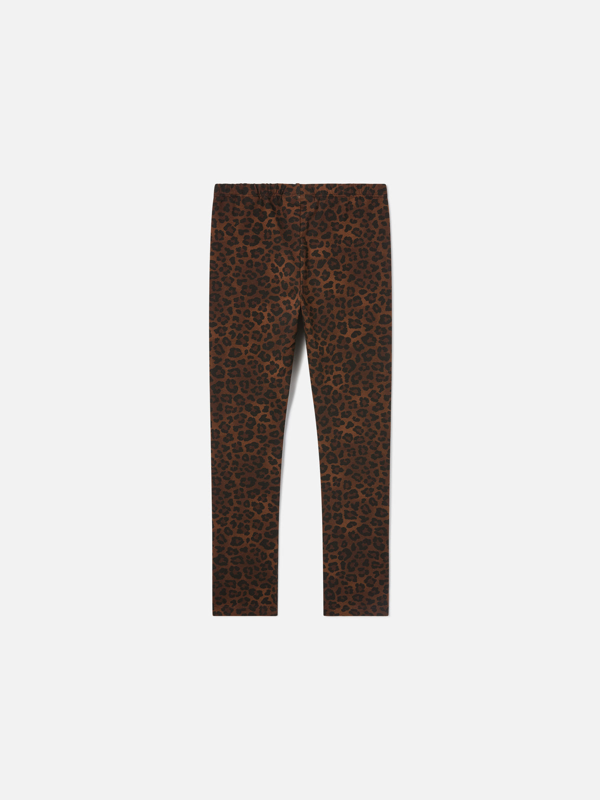 Leggings Rosy marroni in cotone con stampa leopardo