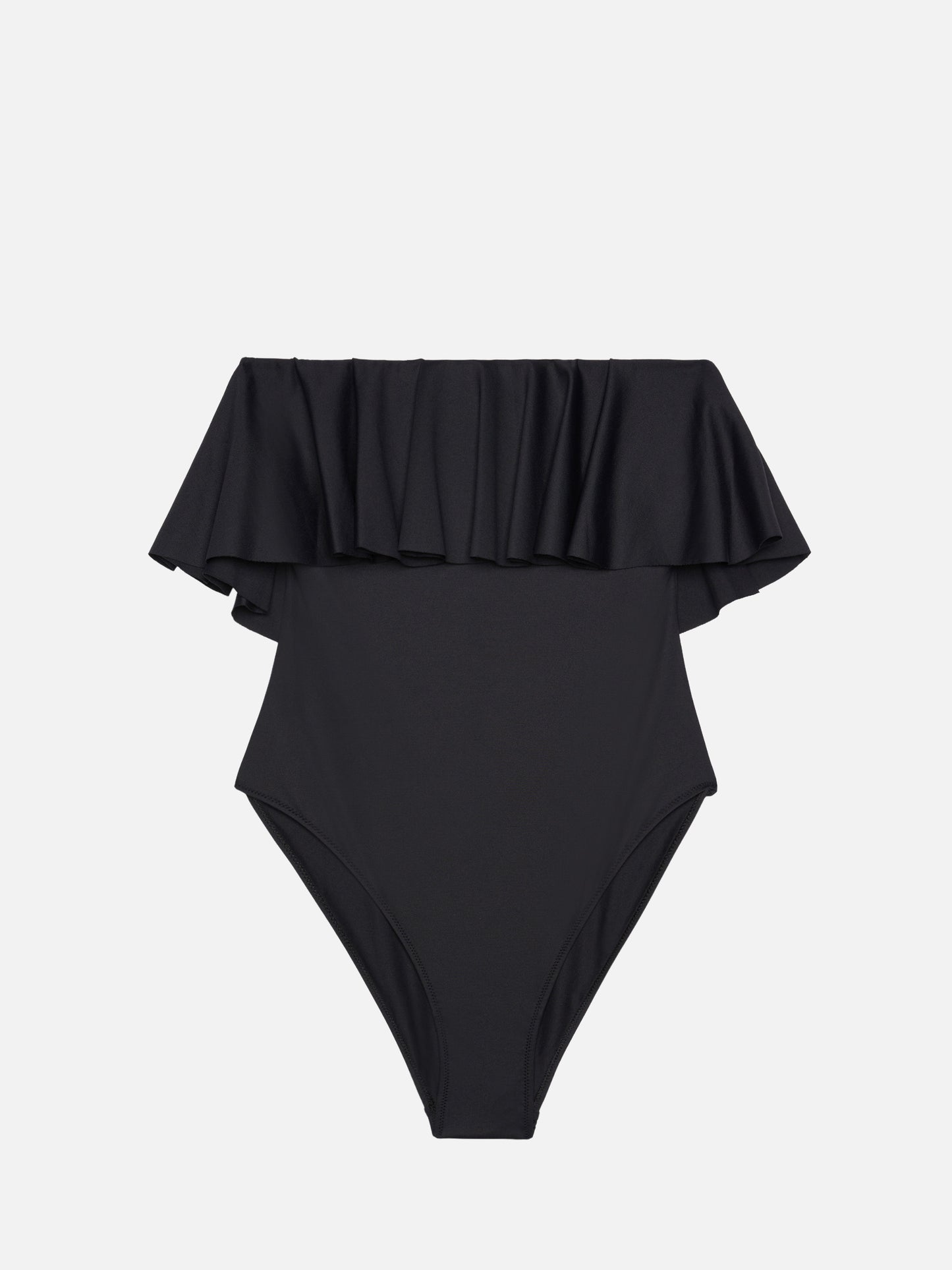 Roxy black one-piece swimsuit with flounce