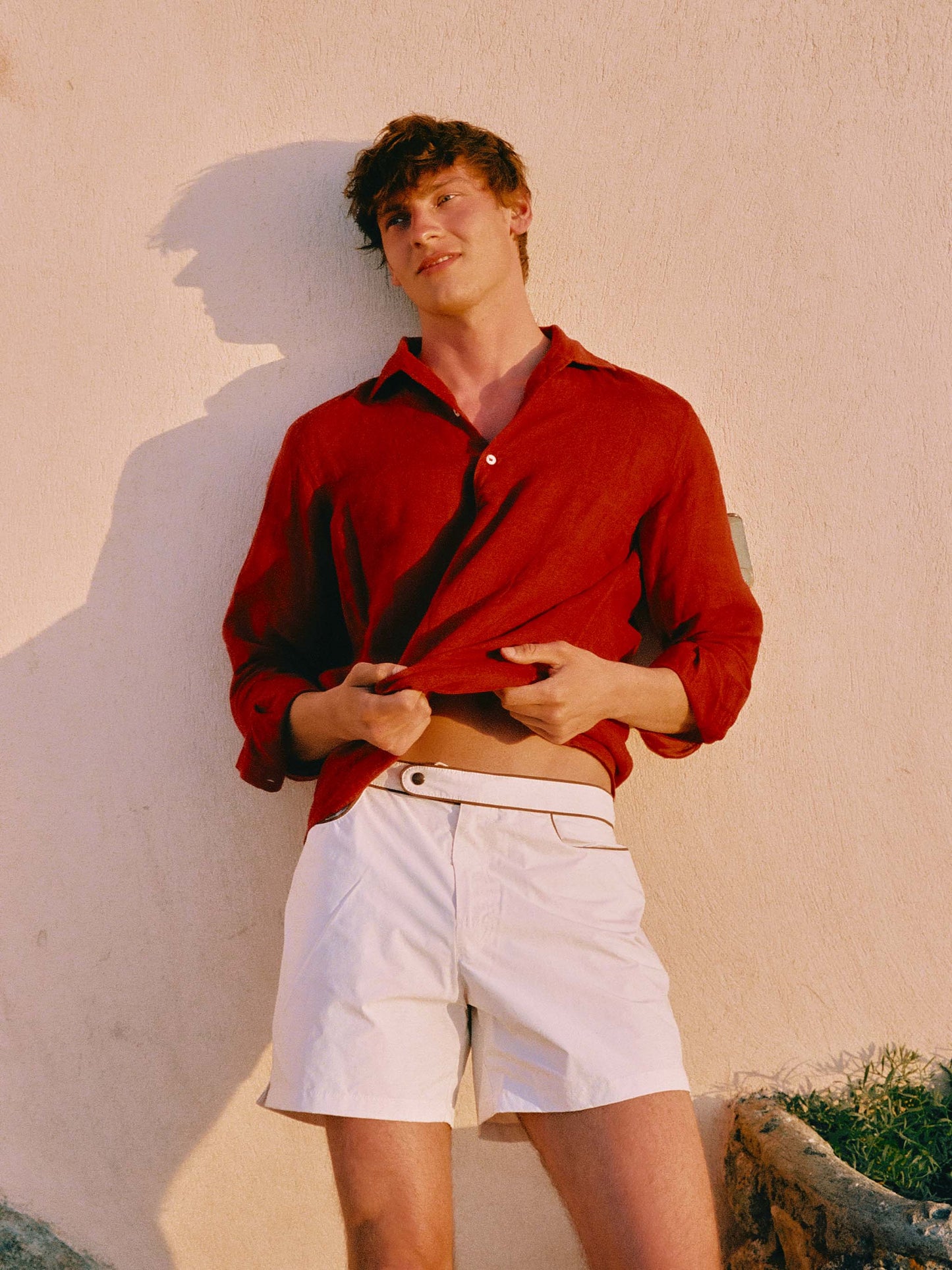 Polo Raphael de lino en rojo 