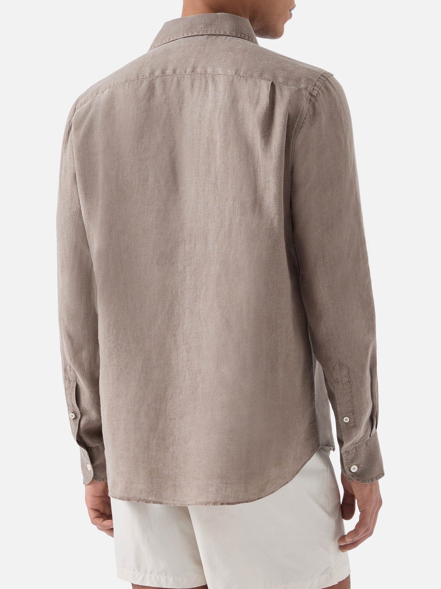 Brown Raphael shirt in pure linen