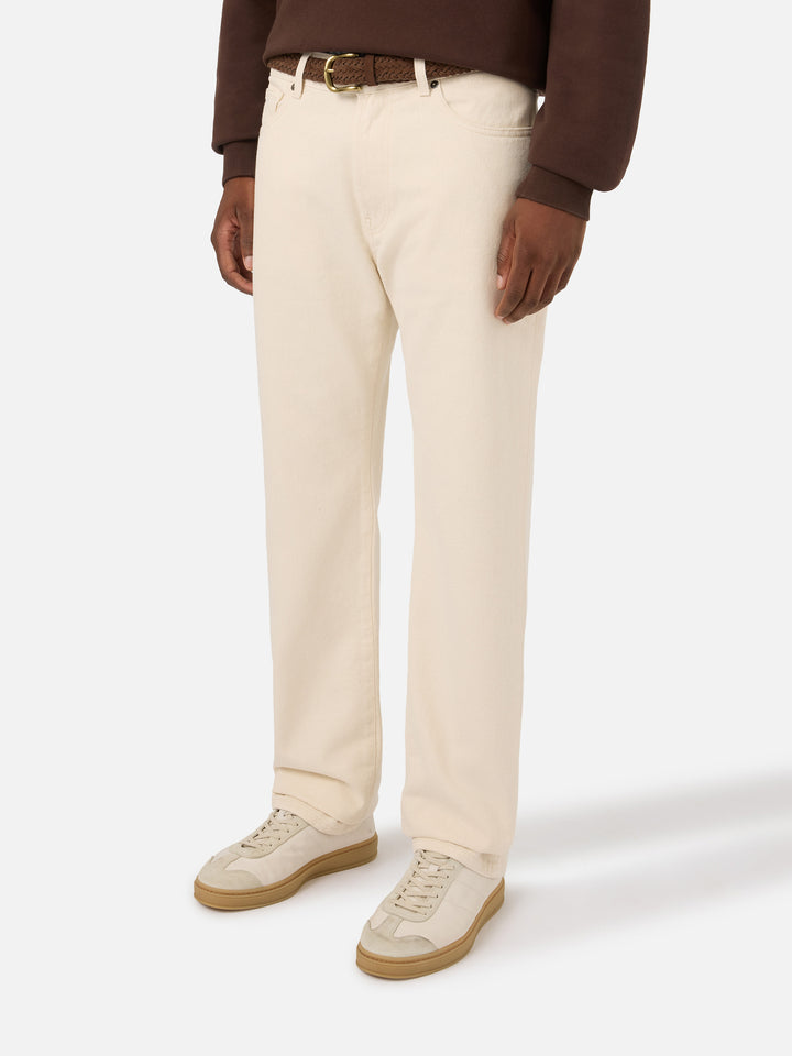 Pantaloni Riverdale beige naturale in cotone cinque tasche