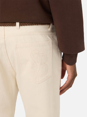 Pantalones beige Riverdale de algodón de cinco bolsillos 