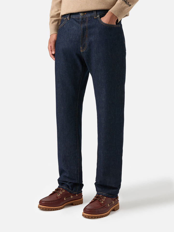 Dark blue Riverdale denim jeans with raw finish