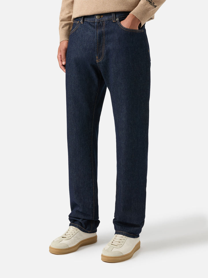 Jeans Riverdale blu scuro in denim con finitura raw