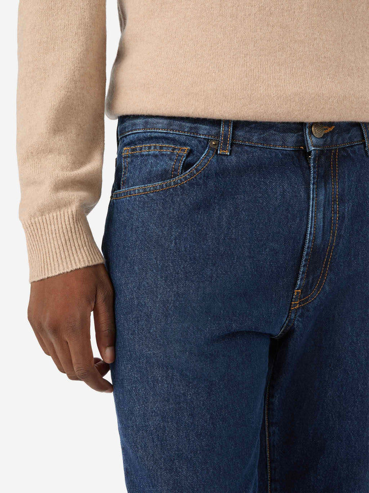 Jeans Riverdale azzurri in denim con finitura stone wash