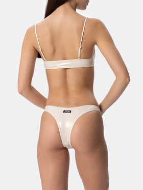 Woman lamina gold bralette bikini Sadie Naomi