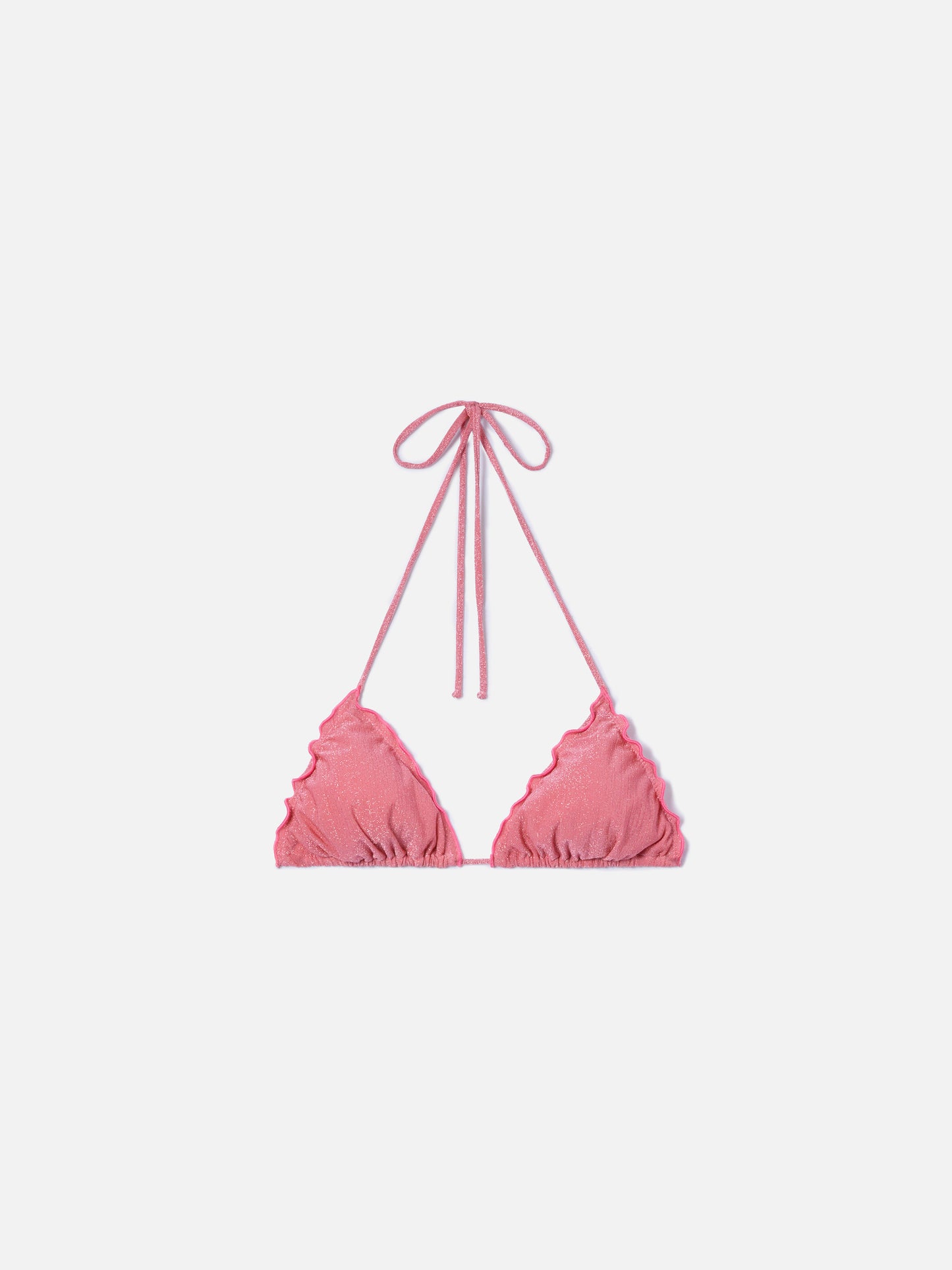 Top de bikini triangular Sagittarius en lurex rosa 