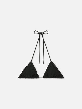 Top bikini Sagittarius triangolo in lurex nero