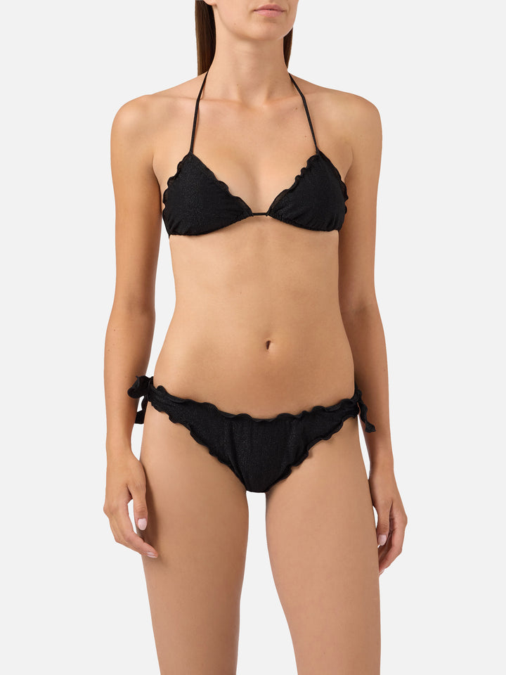 Bikini triangle Sagittarius Moon en lurex noir 