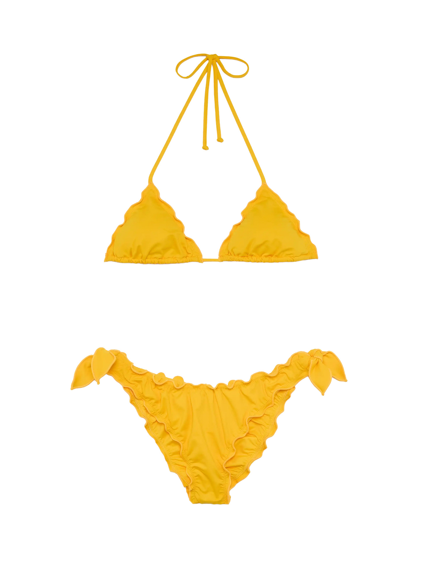 Weiß gelber klassischer Triangel-Bikini Schütze Mond