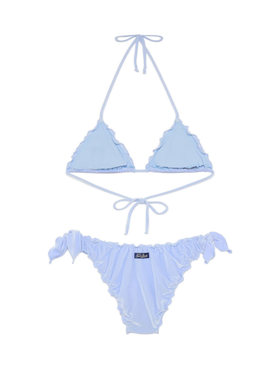 Classic triangle bikini Sagittarius Moon in light blue velvet - MC2 Saint Barth