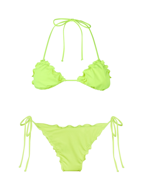 Woman fluo yellow classic triangle bikini Sagittarius Miami - MC2 Saint Barth