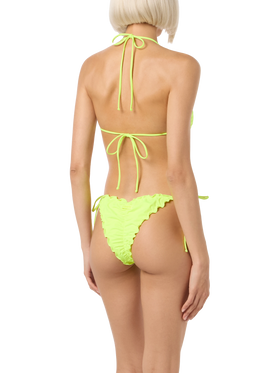 Woman fluo yellow cheeky swim briefs Miami