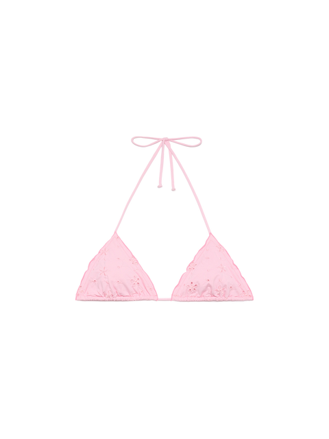 Sagittarius classic pink Sangallo lace triangle top - MC2 Saint Barth